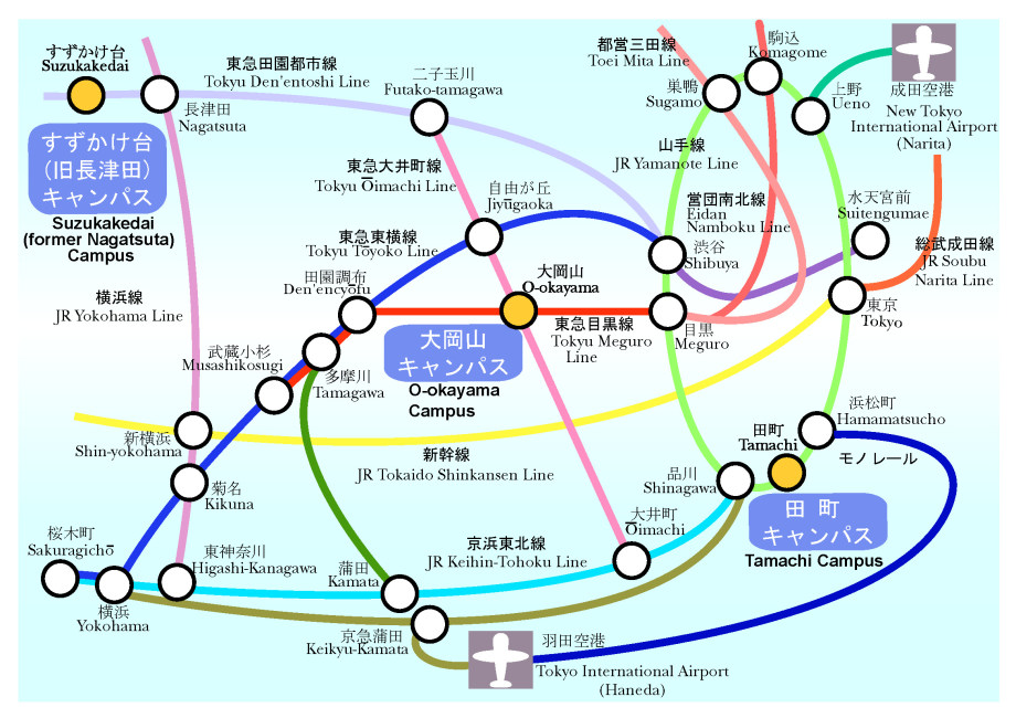 東京工業大学までのMAP